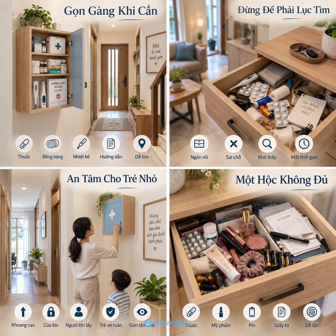 Thuốc và vật tư y tế nhỏ cần khoang kín để an toàn cho trẻ nhỏ