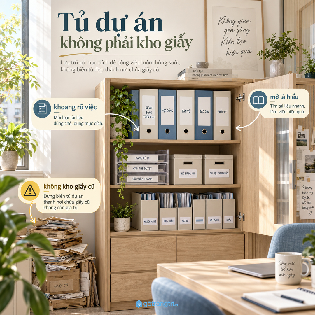 Bàn họp sạch giúp cuộc trao đổi với khách gọn và chuyên nghiệp hơn