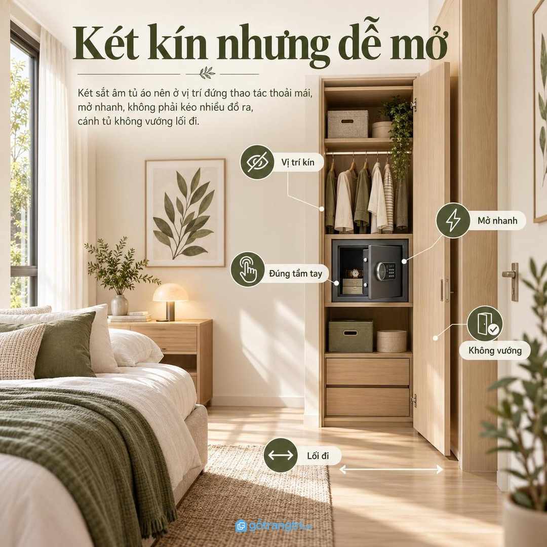 Két sắt cần kín đáo nhưng vẫn phải tiện thao tác