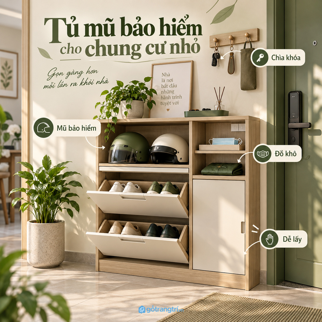 Đồ đội đầu nên tách khỏi giày dép ẩm và bụi sàn