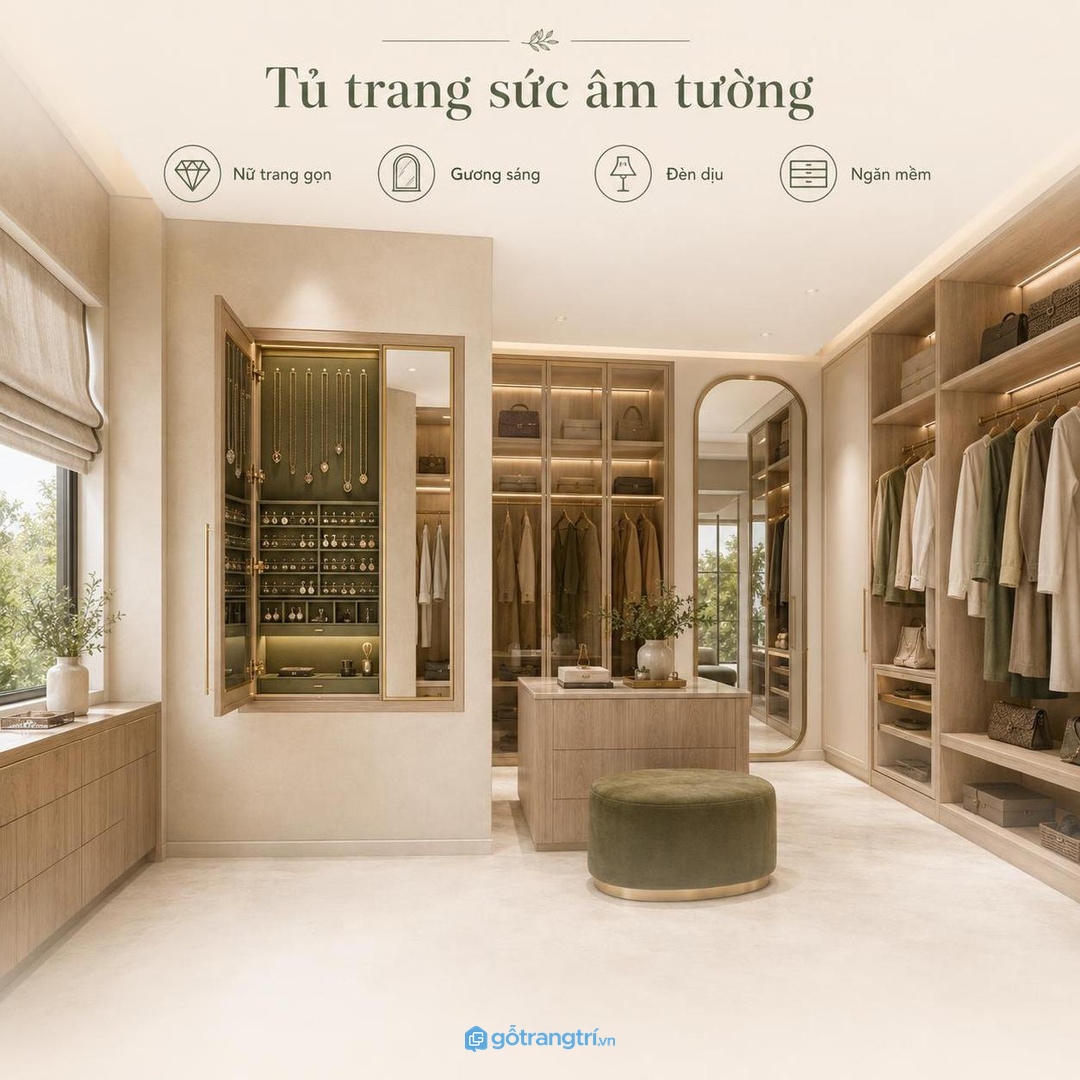 Ánh sáng và gương rõ giúp chọn trang sức đúng màu khi phối đồ