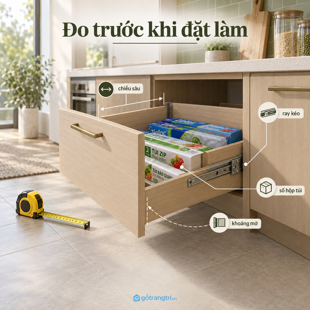 Chia túi theo kích cỡ giúp lấy đúng loại nhanh hơn
