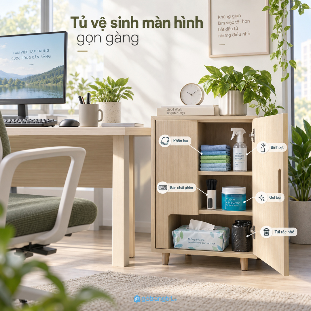 Màn hình và bàn phím sạch giúp văn phòng nhỏ nhìn chuyên nghiệp hơn
