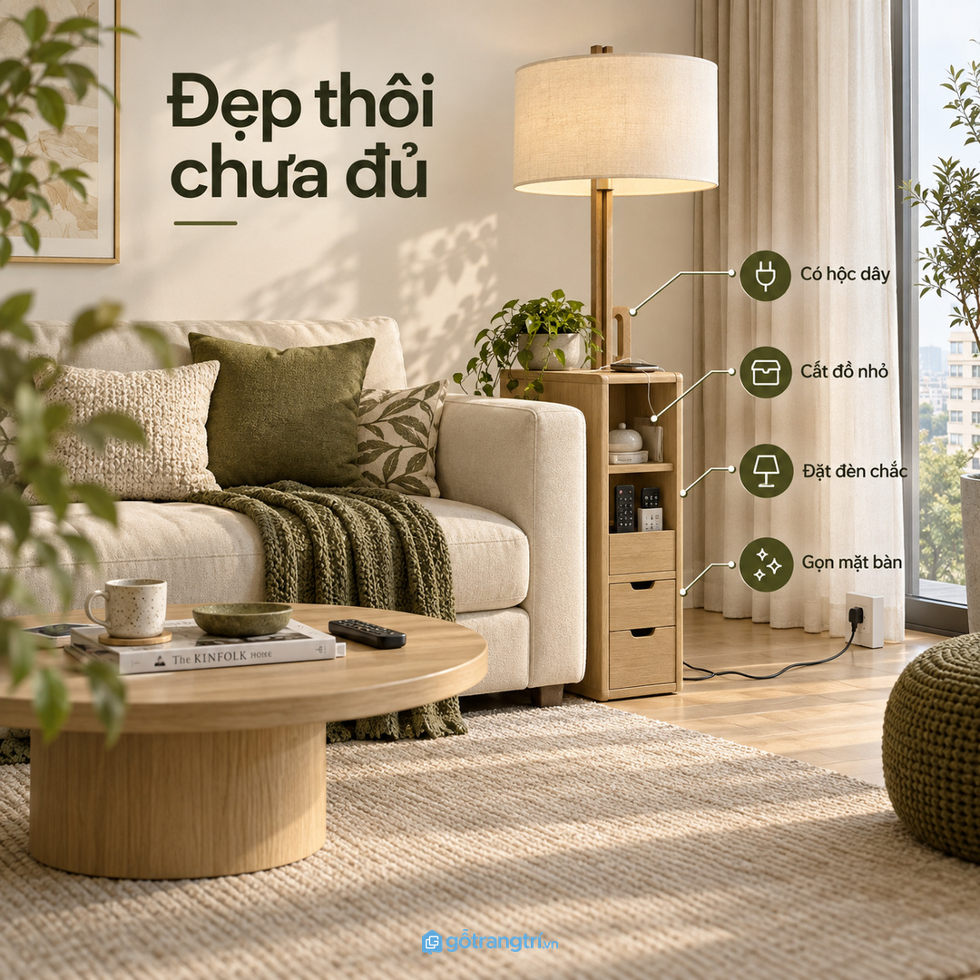 Không nên chọn đèn đẹp nhưng thiếu chỗ giấu dây và đồ nhỏ