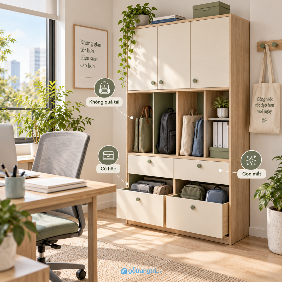 Thêm móc treo chưa chắc làm khu làm việc gọn hơn