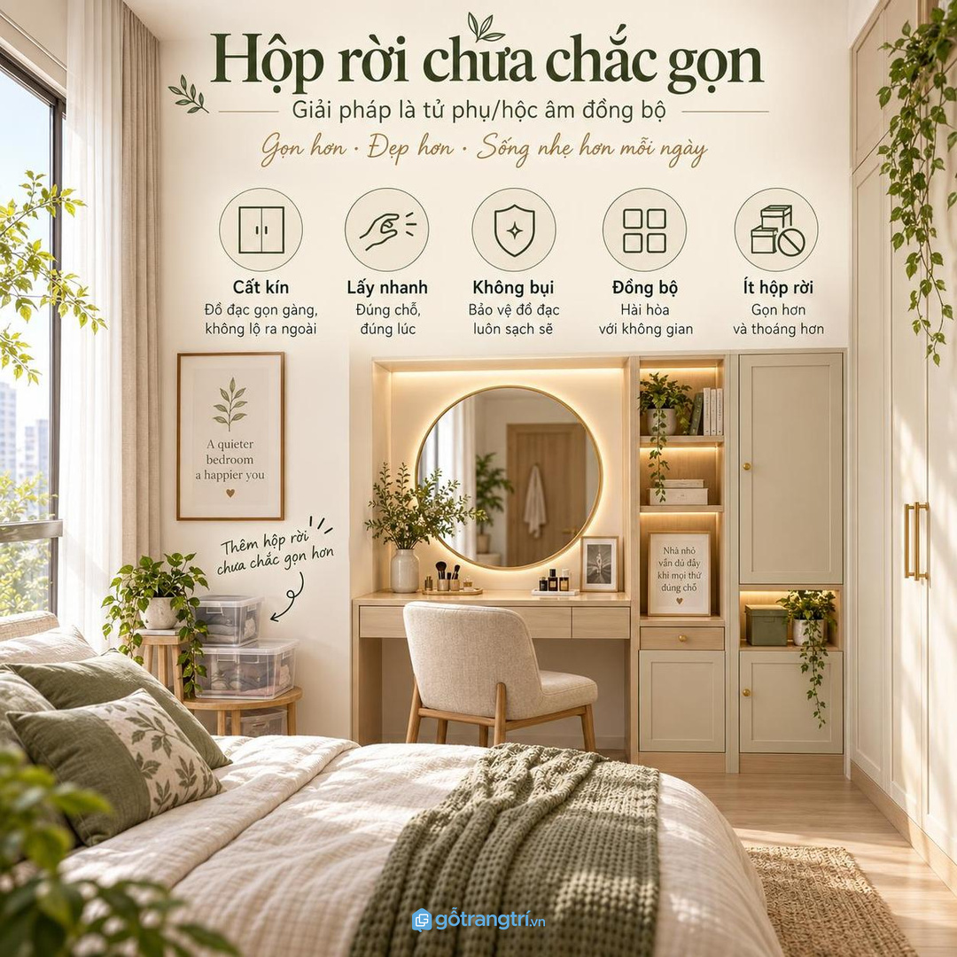 Hộp rời không giải quyết được nếu thói quen cất đồ chưa rõ