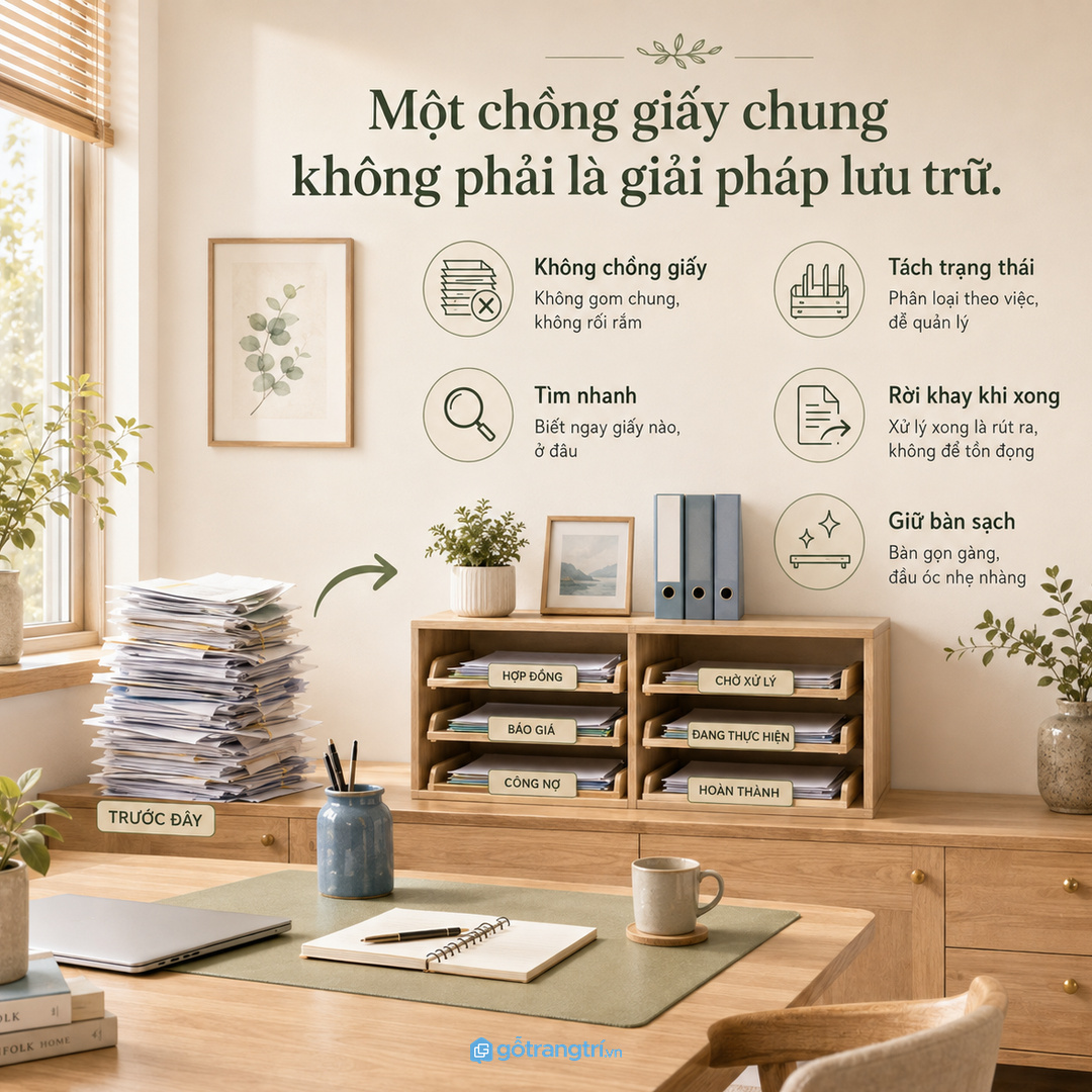 Sai lầm là dùng một chồng giấy chung cho mọi việc