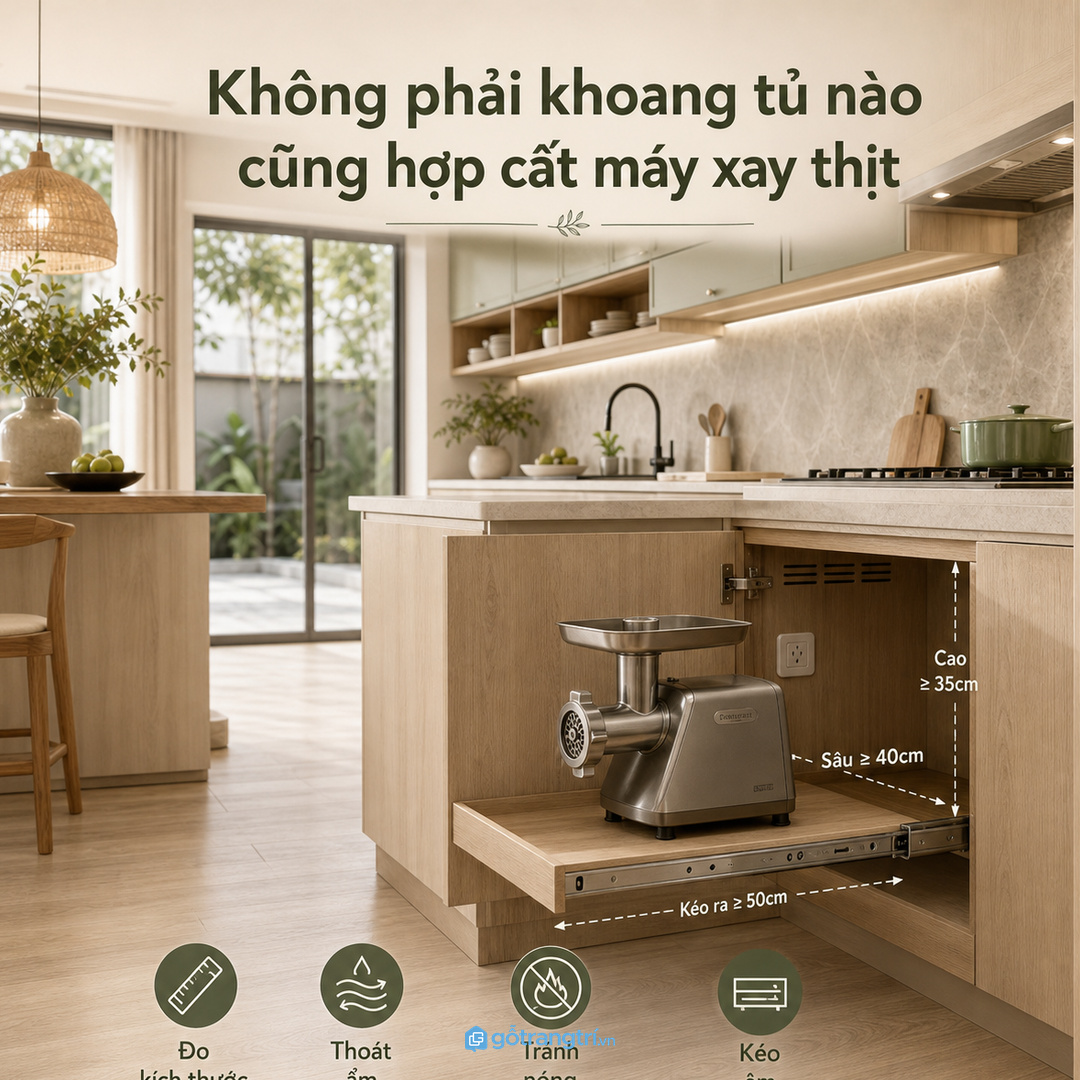Không phải khoang tủ nào cũng hợp cất máy xay thịt