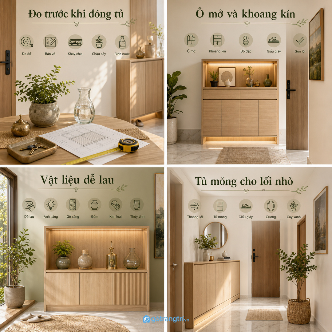 Bày vừa đủ tốt hơn gom nhiều món lên một mặt kệ nhỏ