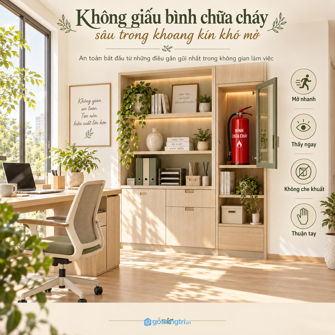 Không nên giấu bình chữa cháy sâu trong khoang kín khó mở