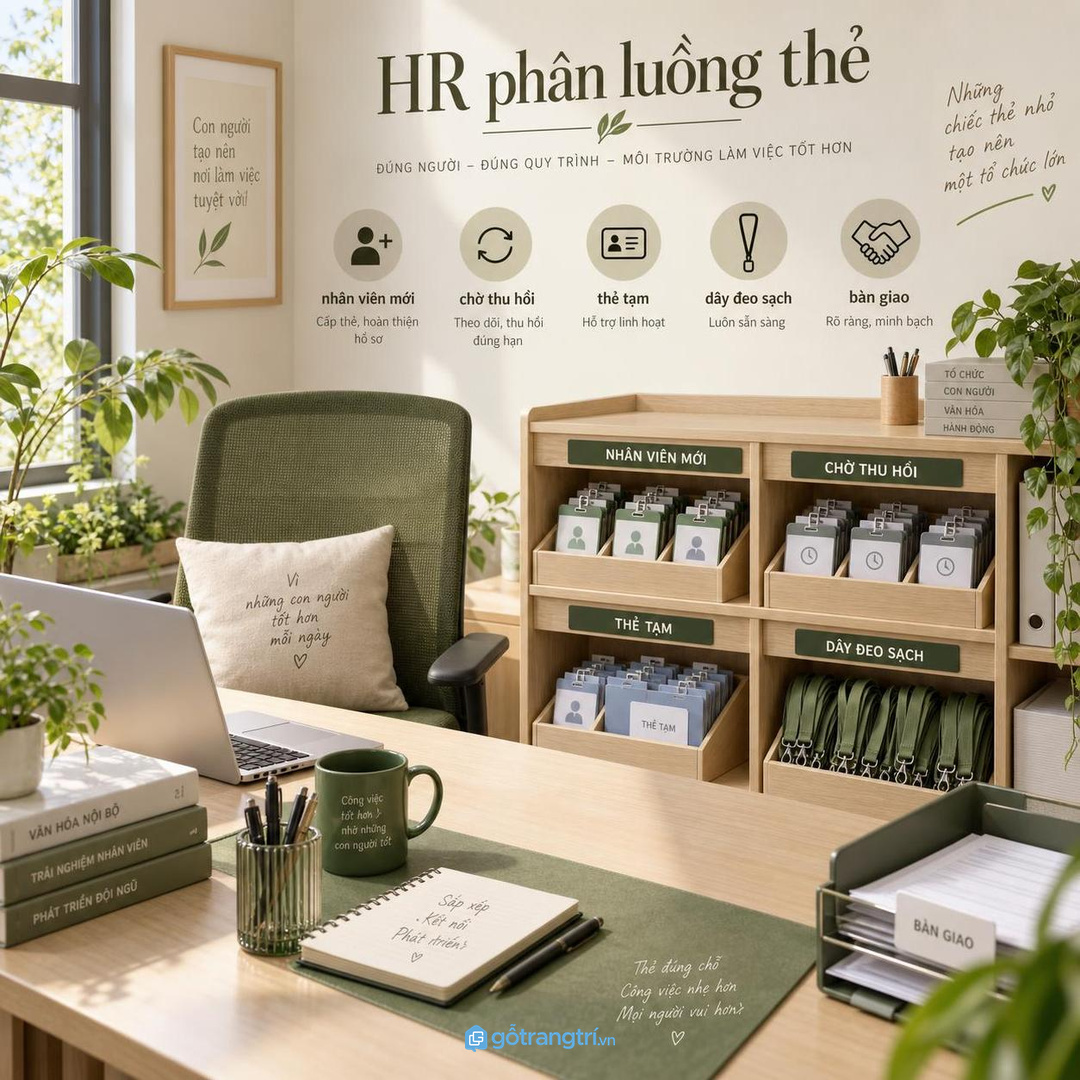 Tủ thẻ tốt phải đặt gần điểm nhận trả nhưng vẫn giữ mặt ngoài văn phòng gọn sạch
