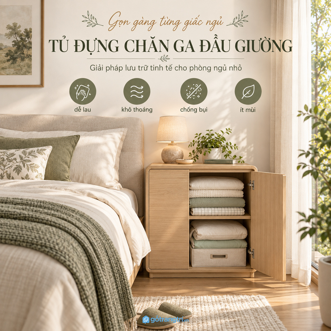 Đo chăn ga vỏ gối và đồ mùa trước khi chia khoang tủ