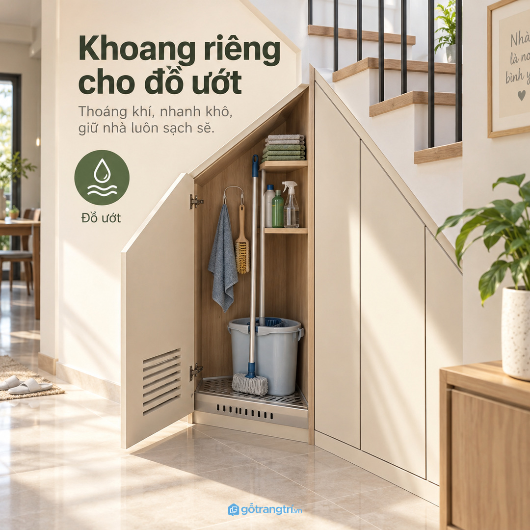 Đo chiều cao cây lau xô chậu và chai hóa chất trước khi làm tủ
