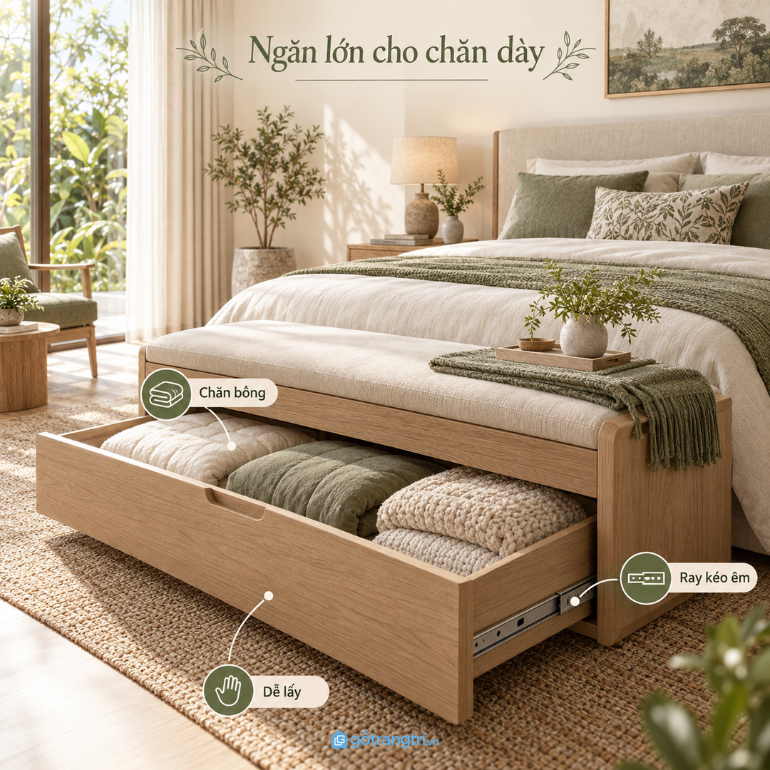 Đo chăn bông áo khoác ga dự phòng và túi hút chân không trước khi chia khoang