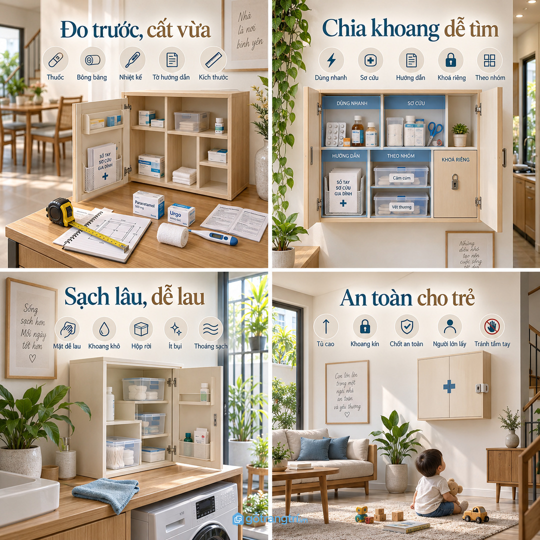 Đo thuốc bông băng nhiệt kế và giấy hướng dẫn trước khi chia khoang