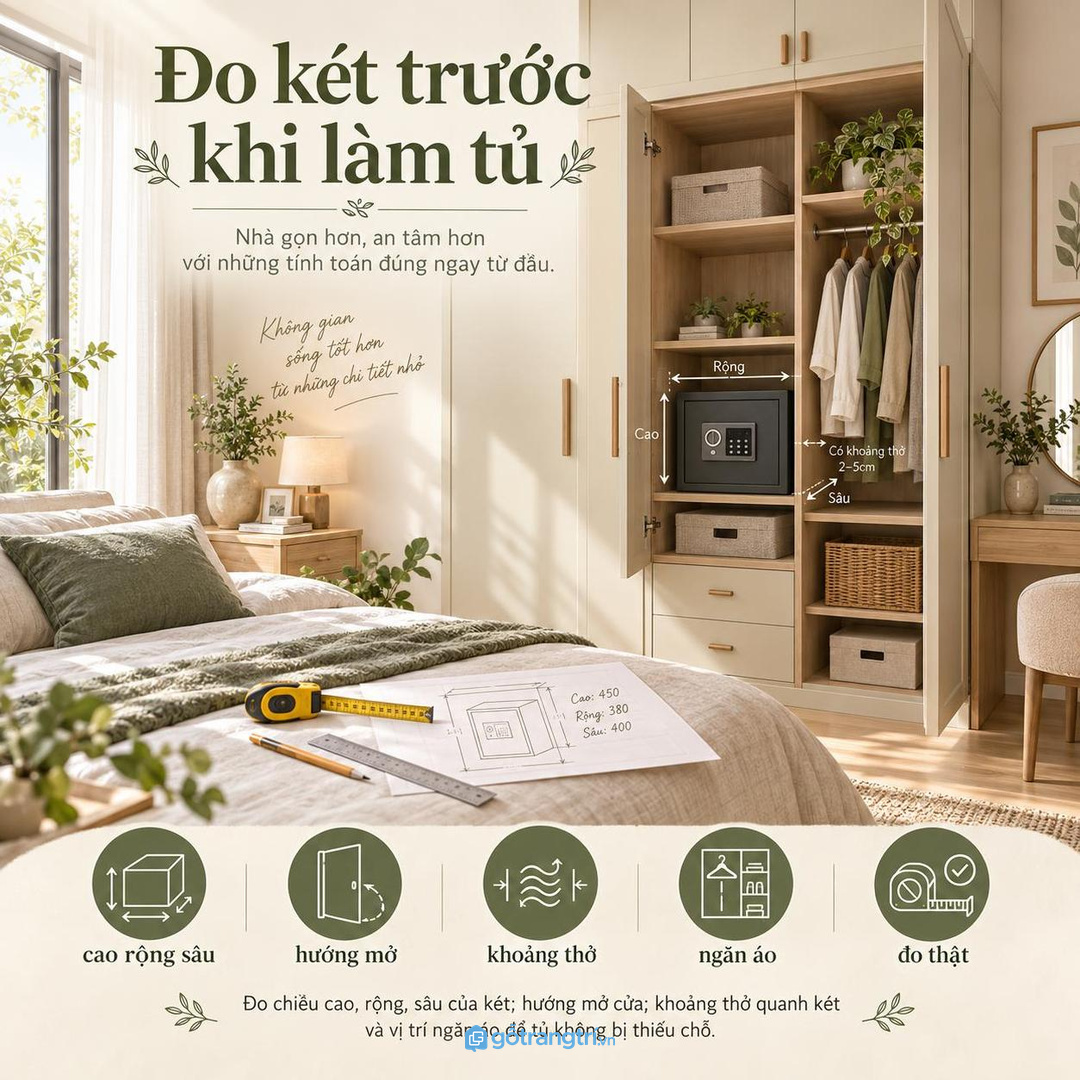 Đo két thật trước khi chốt kích thước tủ áo
