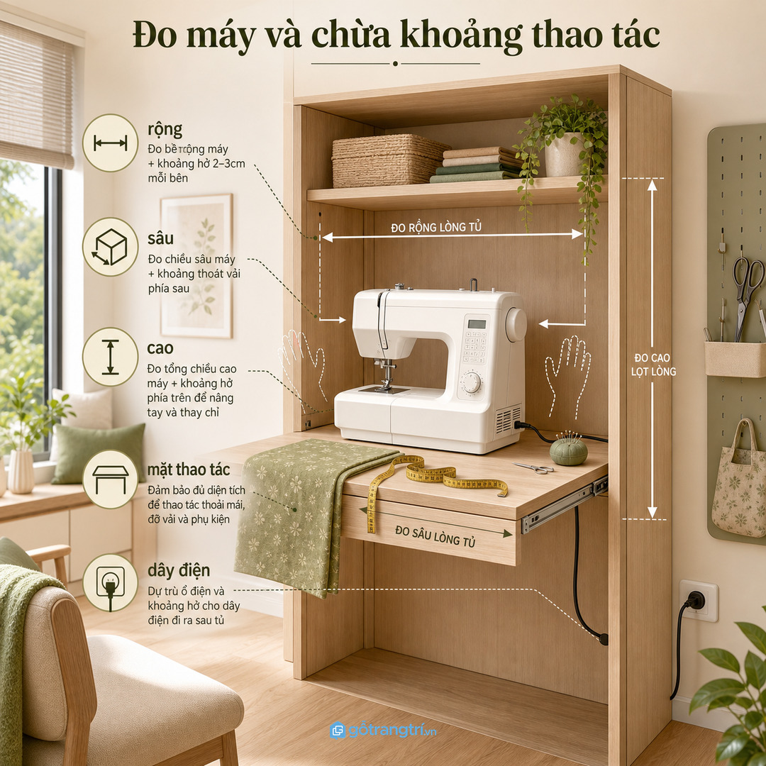 Đo máy, mặt thao tác và dây điện trước khi chia khoang tủ