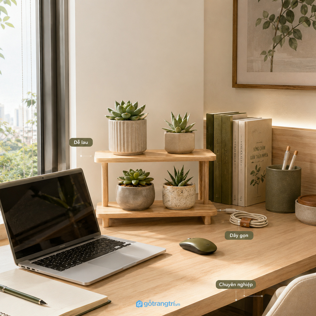 Vị trí kệ nên gần ánh sáng tự nhiên nhưng tránh nắng gắt trực tiếp