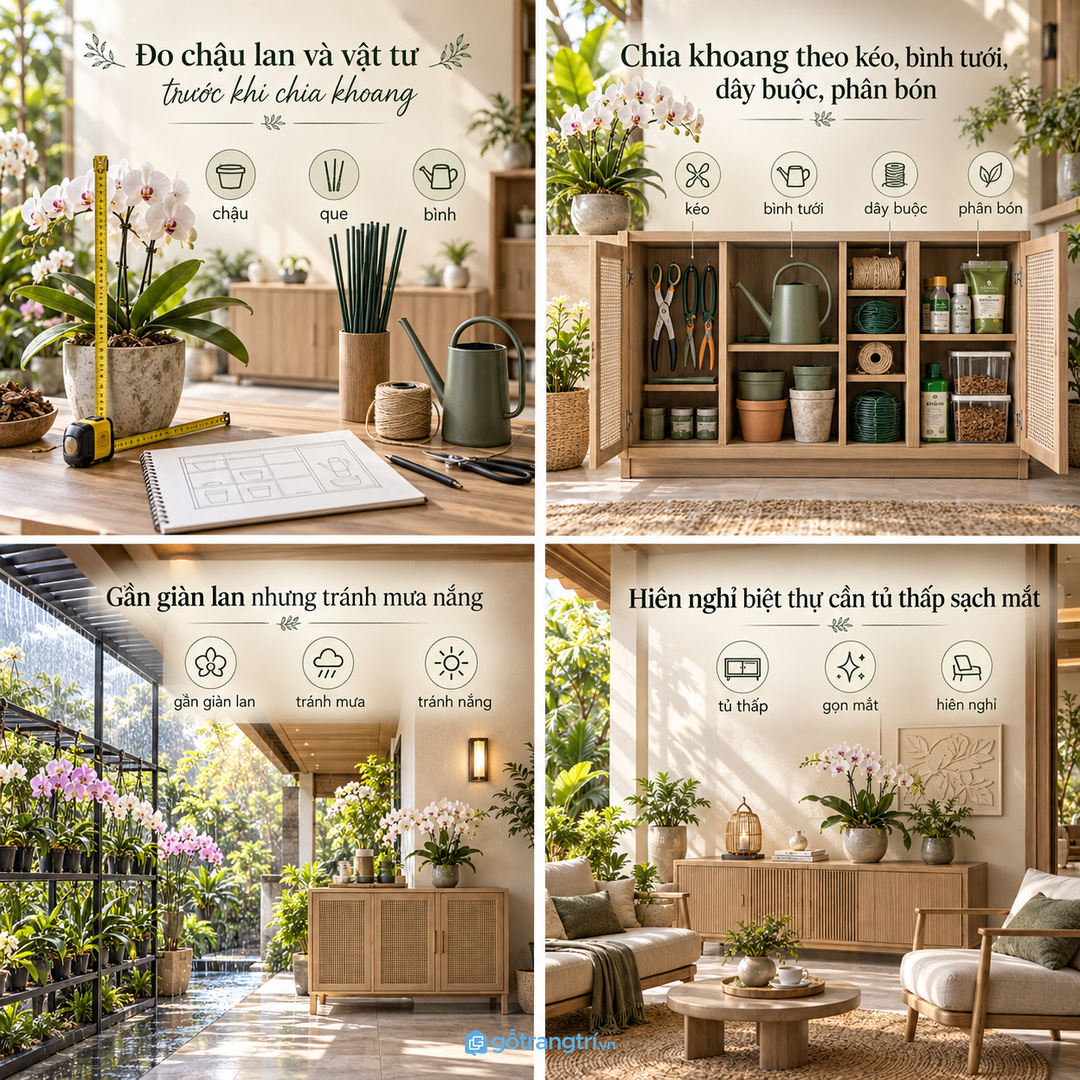 Chia ngăn theo kéo tỉa bình phun dây buộc phân bón và nhãn cây