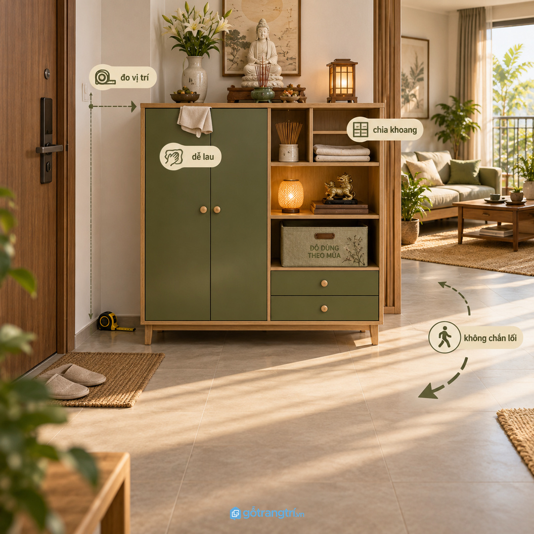 Chia khoang cho khăn lau nhang đèn hộp phụ kiện đế kê và đồ theo mùa