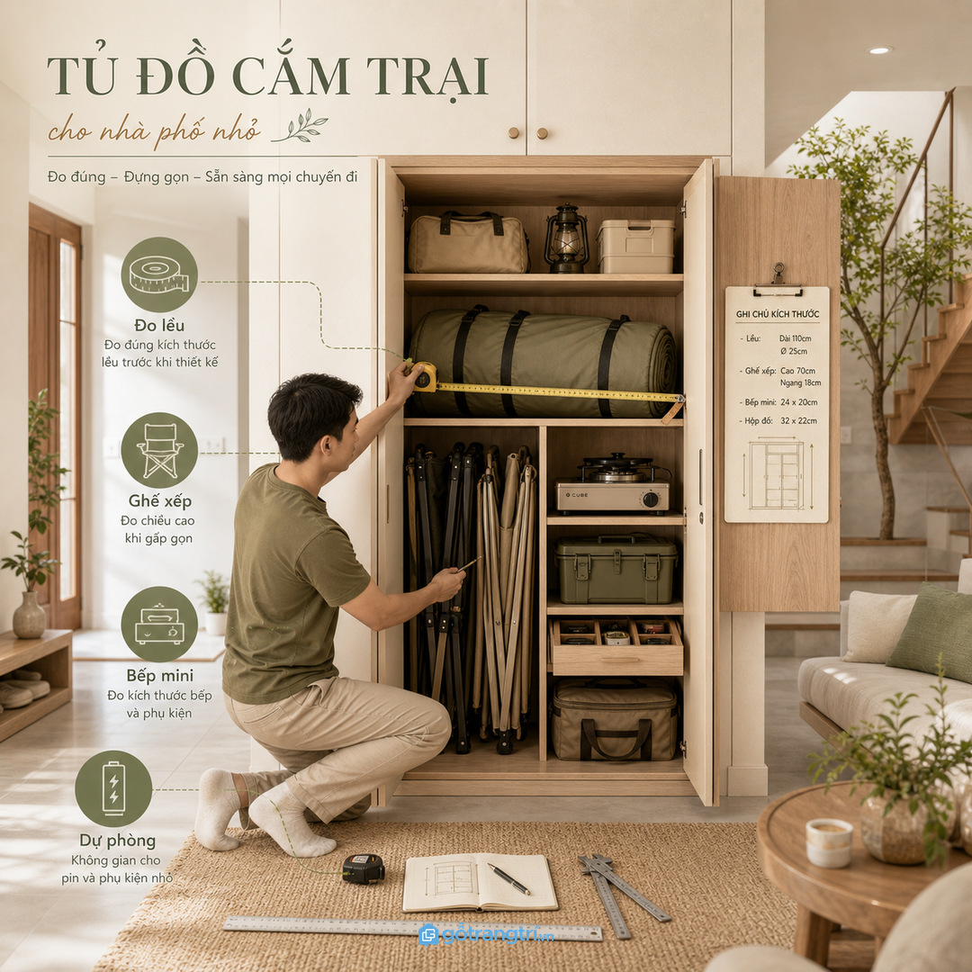 Chia khoang theo nhóm đồ và tần suất dùng giúp chuẩn bị chuyến đi nhanh hơn