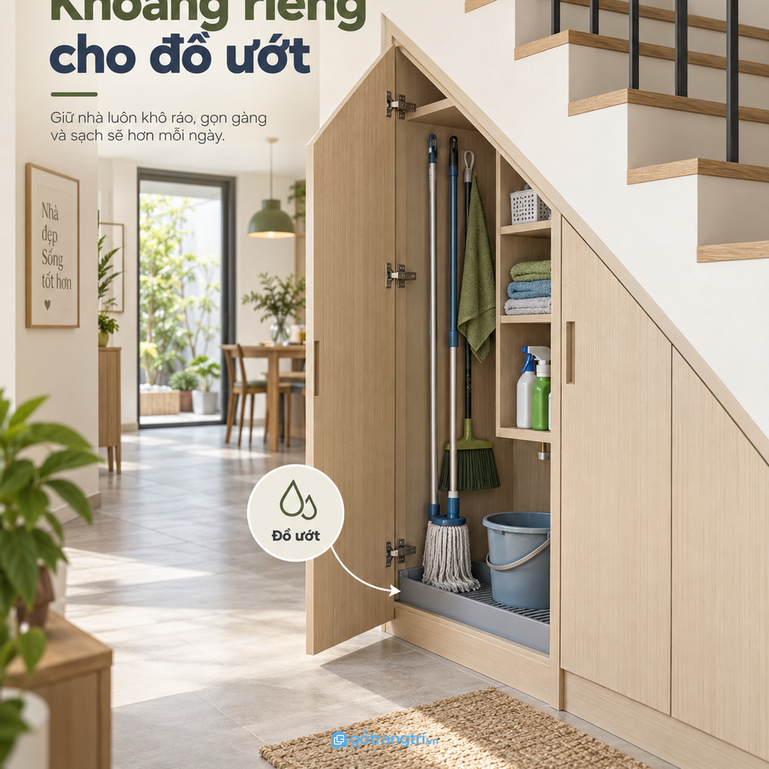 Chia khoang cho đồ khô đồ ướt hóa chất và khăn lau thay thế