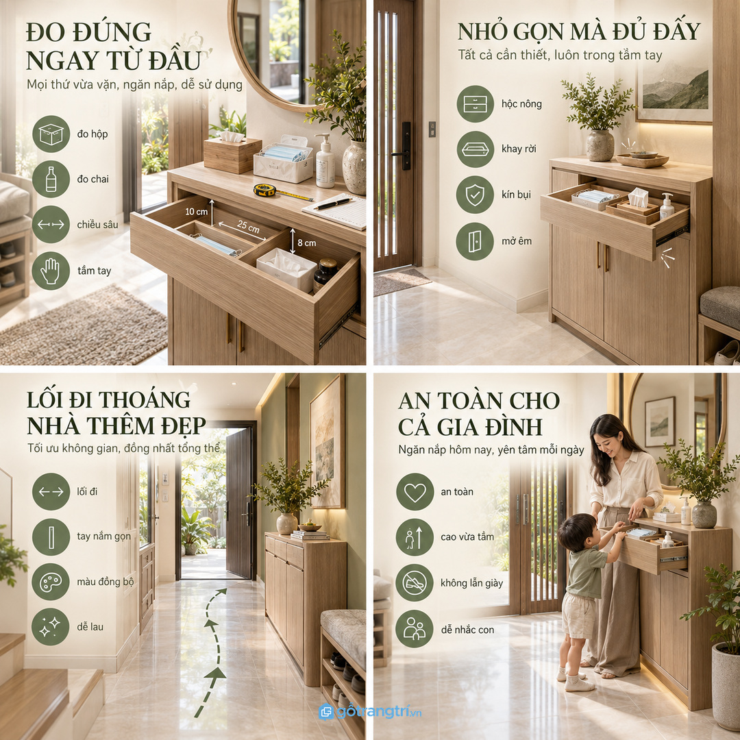 Chia hộc cho khẩu trang khăn giấy gel rửa tay khăn ướt và đồ dự phòng