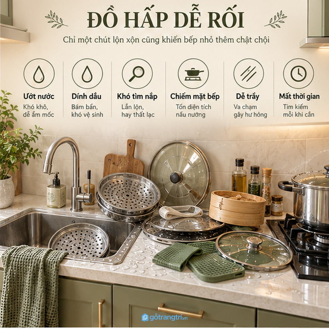 Vị trí tủ nên gần bếp nấu nhưng không cản luồng rửa cắt nấu
