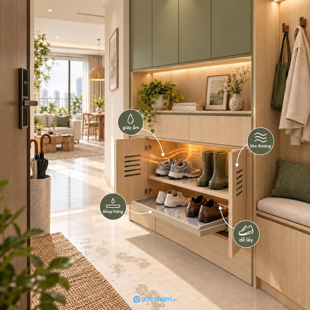 Khay hứng và khe thoáng giúp khoang sấy dễ vệ sinh hơn