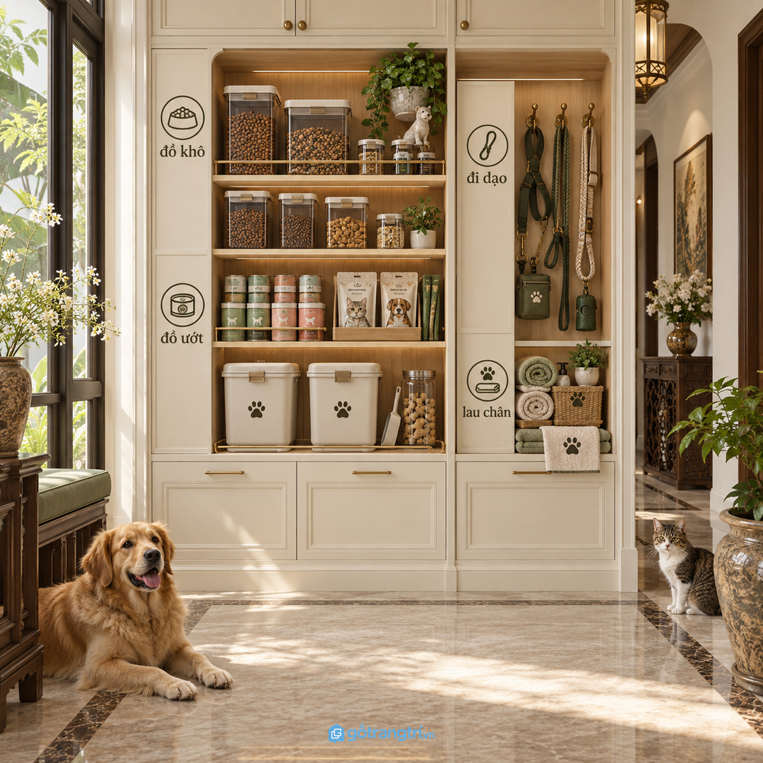 Chia khoang theo đồ khô đồ ướt đồ đi dạo và đồ vệ sinh