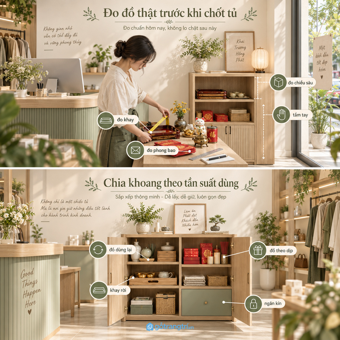 Chia khoang theo đồ dùng một lần và đồ dùng lại