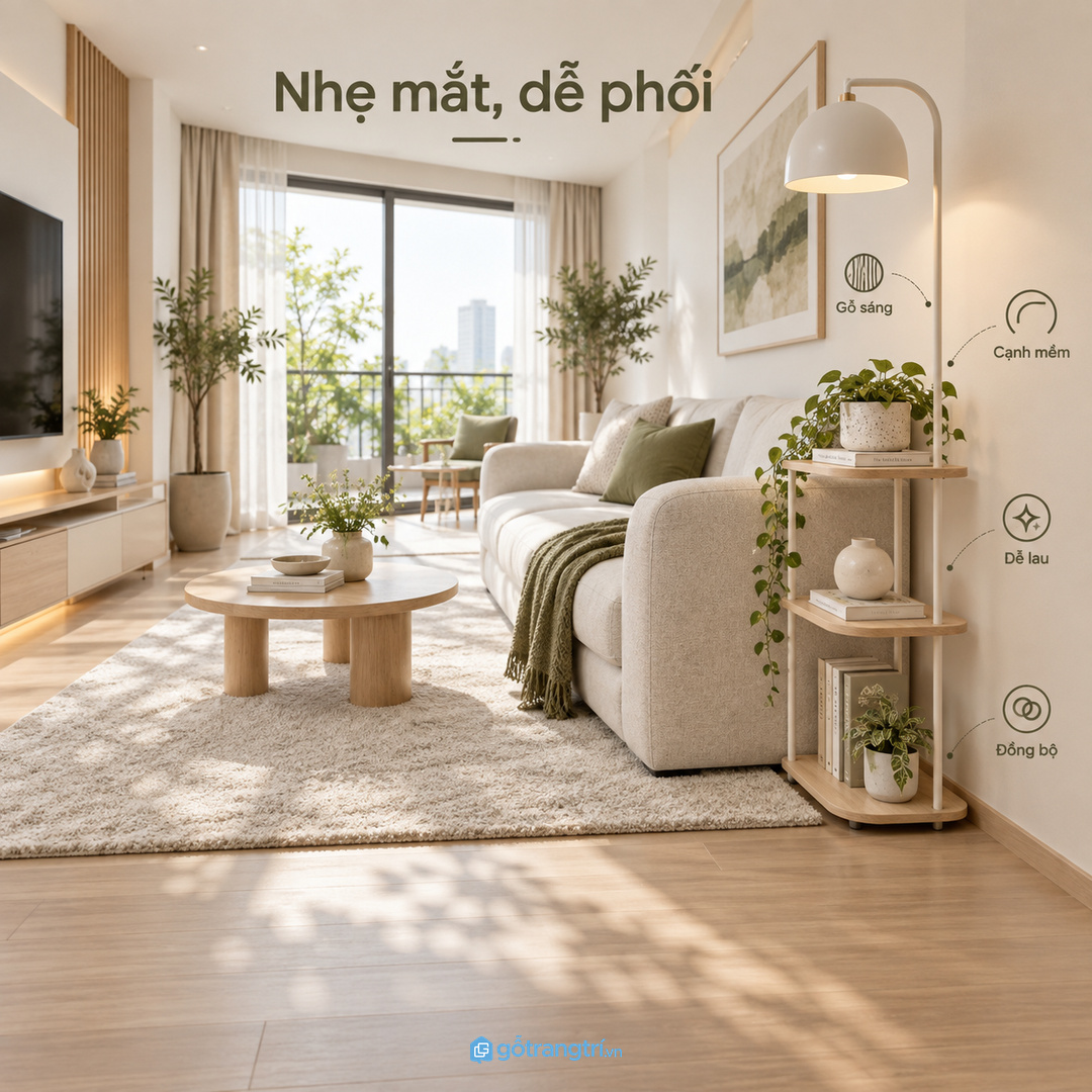Vật liệu nhẹ mắt giúp module đèn cây không làm phòng khách bị nặng