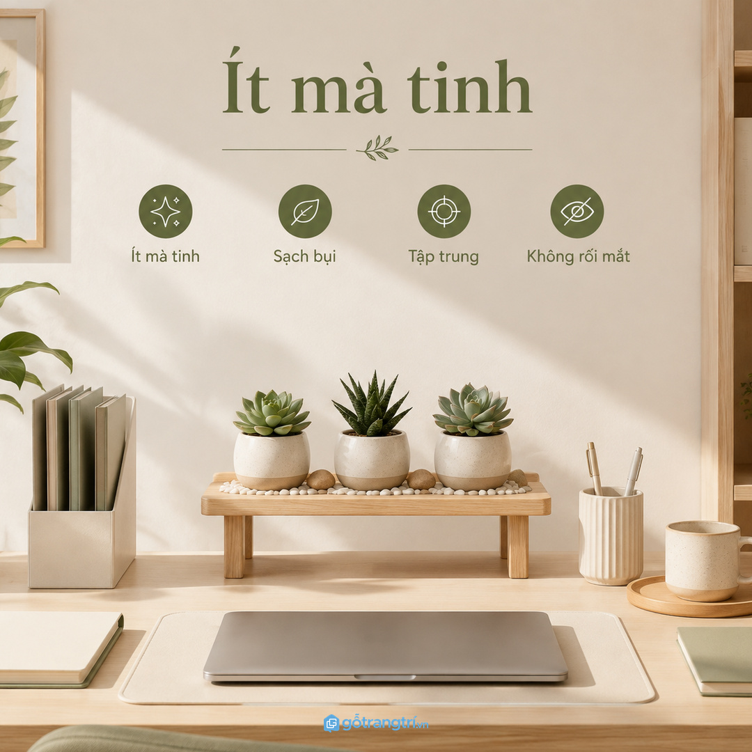 Vật liệu dễ lau giúp chăm cây mà không làm phòng khách ẩm bẩn