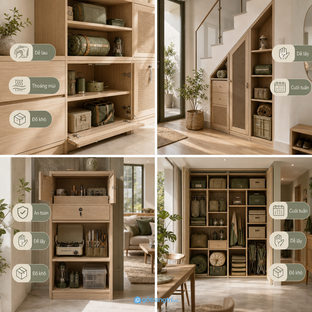 Vật liệu dễ lau và thoáng mùi giúp tủ dùng lâu không ám ẩm
