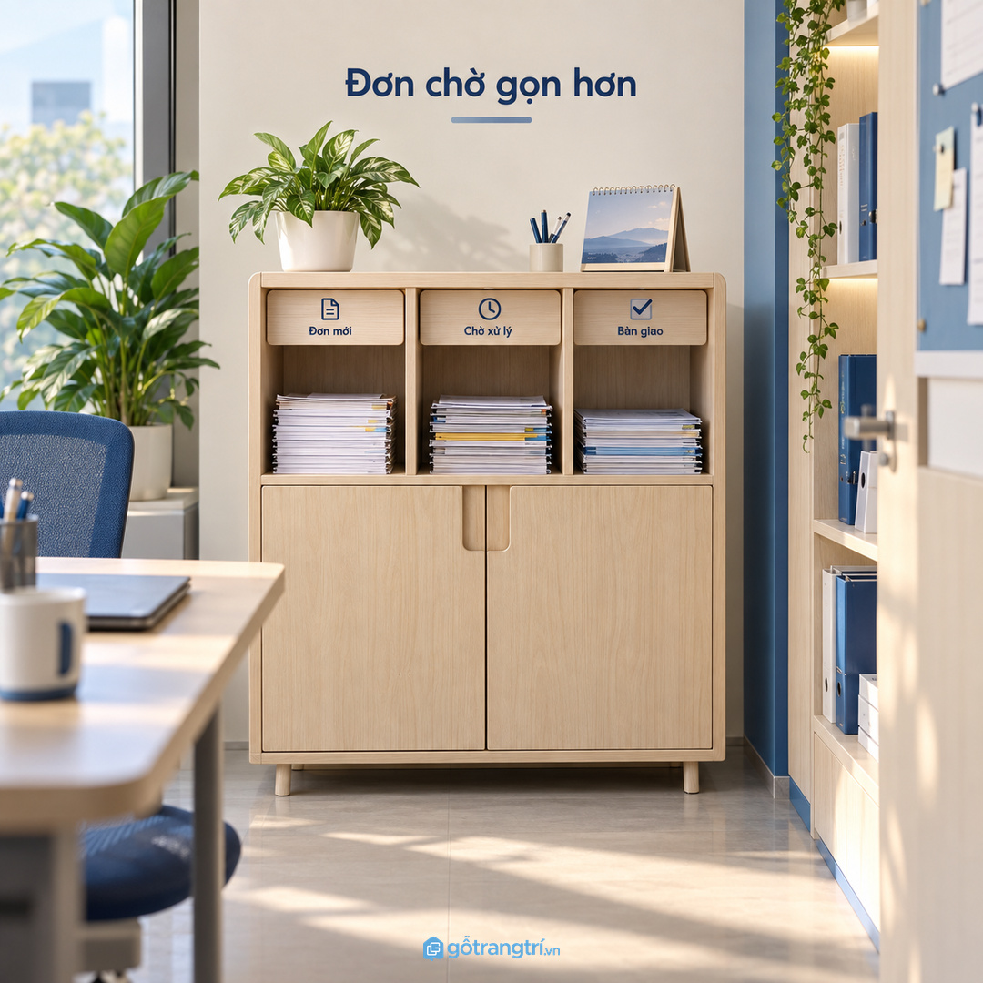 Vật liệu dễ lau và khoang kín giúp giấy tờ sạch hơn khi đặt cạnh máy in