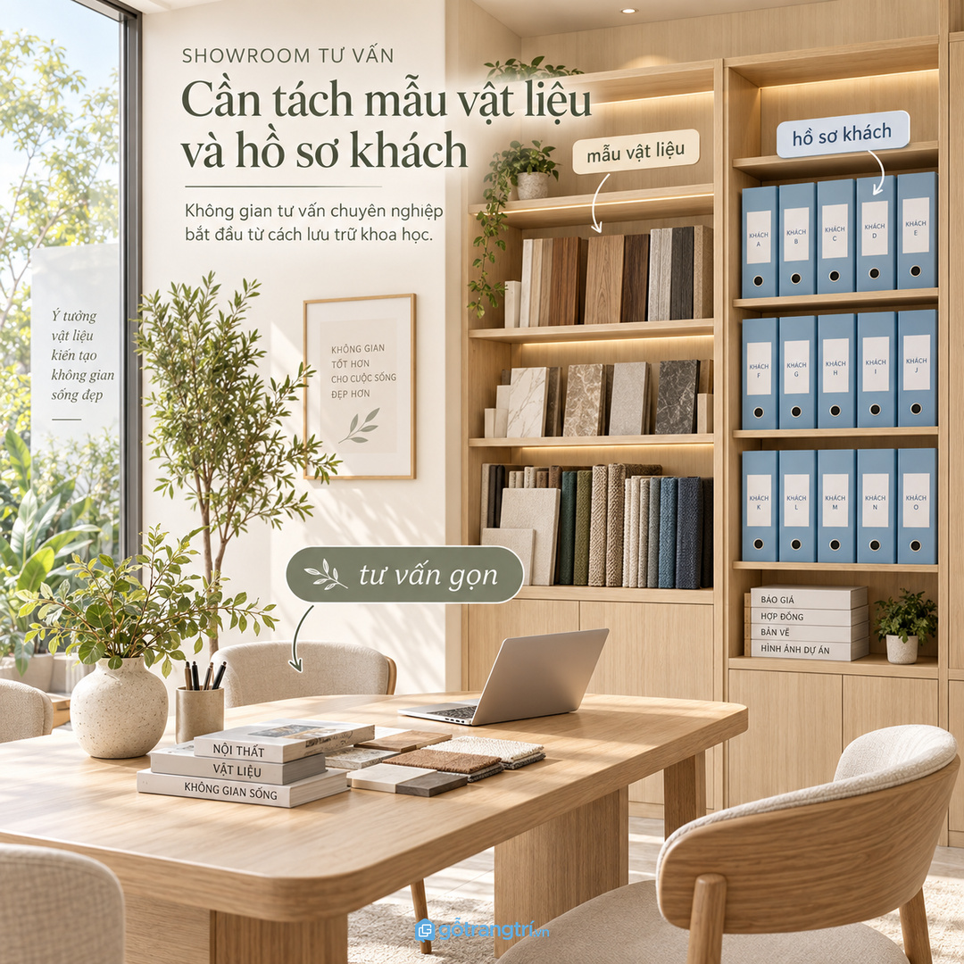 Vị trí tủ cần gần nhóm dùng hồ sơ nhưng không cản lối họp