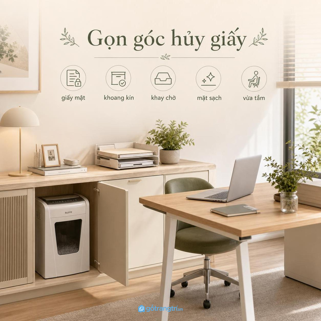 Cuối ngày gom giấy chờ hủy giúp bàn làm việc sạch hơn