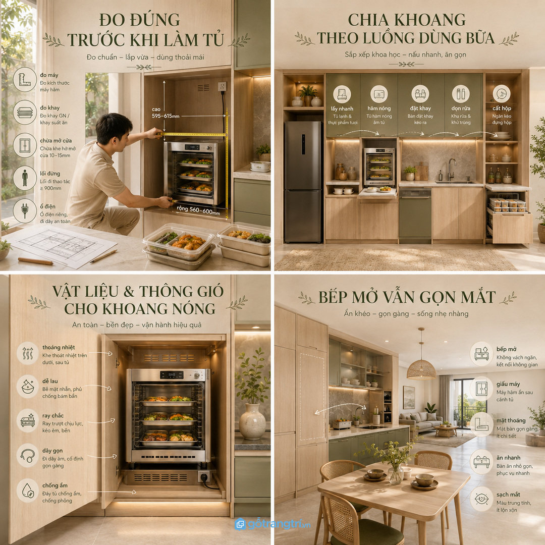 Vật liệu dễ lau, khe thoáng và dây gọn giúp khoang máy dùng bền hơn