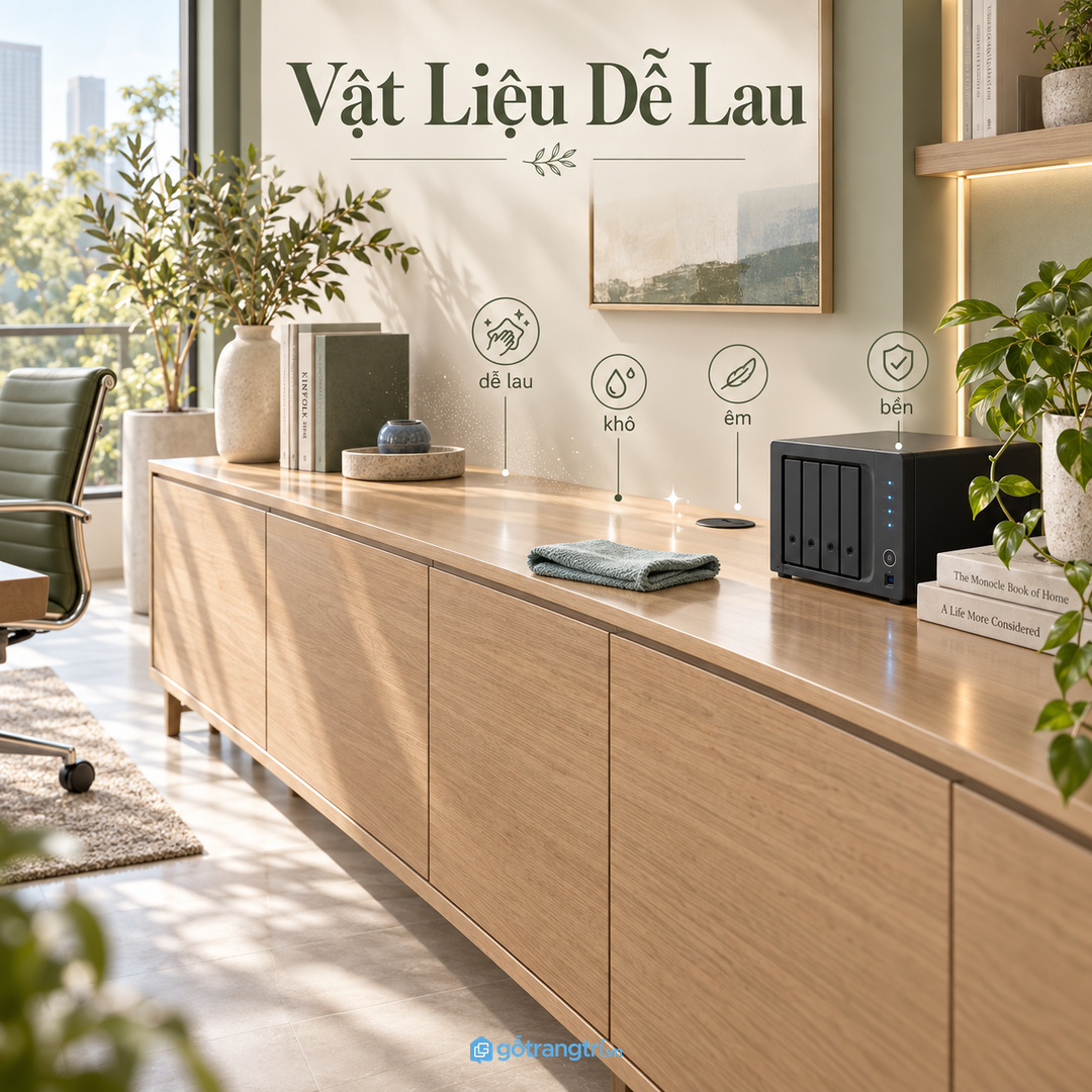 Vật liệu dễ lau giúp khu thiết bị sạch bụi hơn