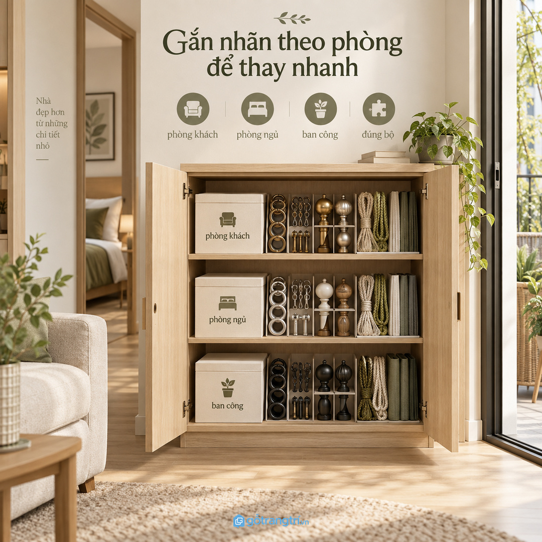 Tủ nên đặt gần khu cửa sổ hoặc kho phụ nhưng không chắn lối đi