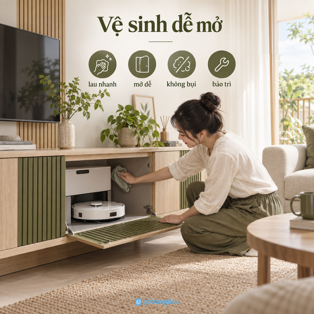 Vật liệu dễ lau và đường dây gọn giúp bảo trì robot nhẹ hơn sau mỗi lần dùng