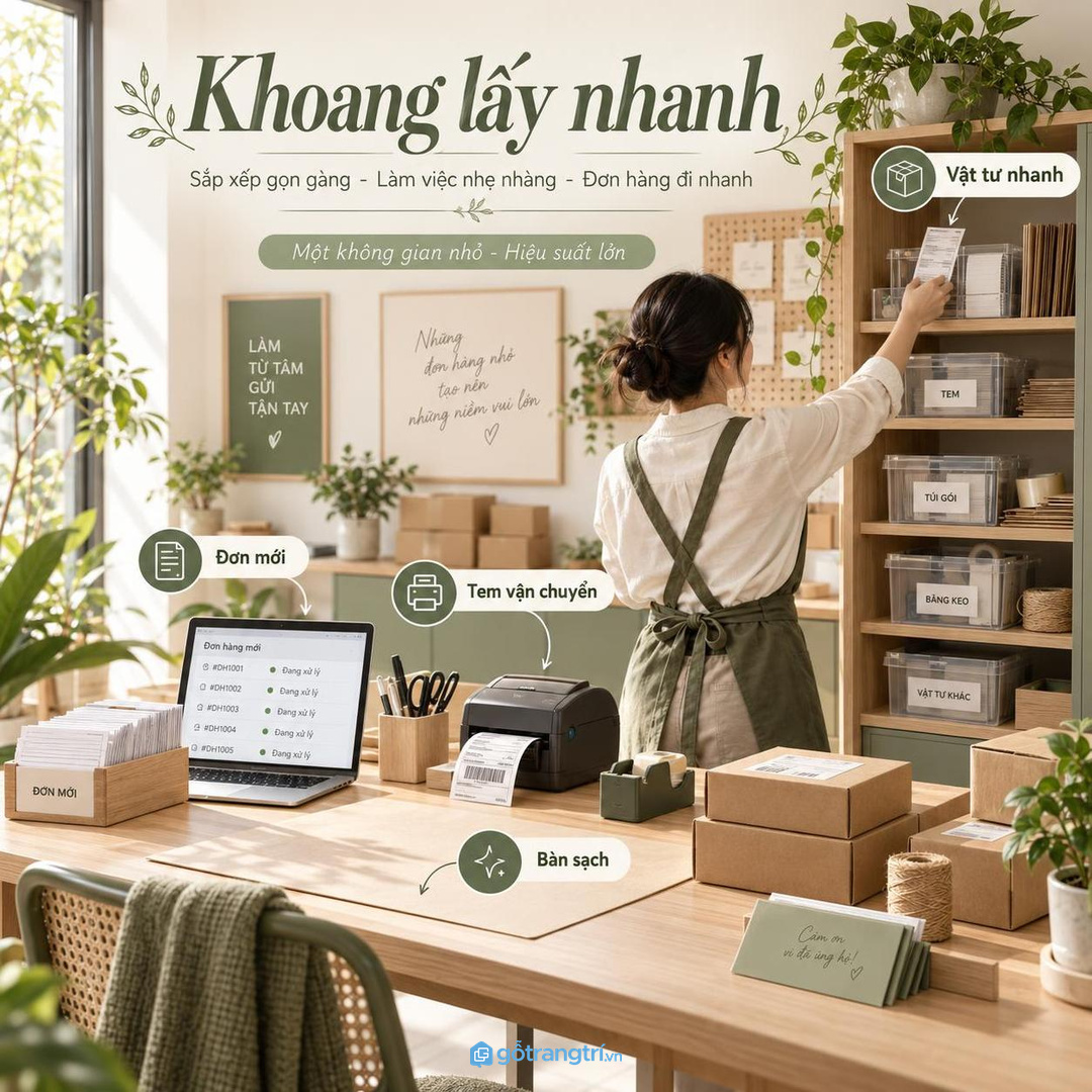 Khoang lấy nhanh hợp đội bán hàng online xử lý đơn mỗi ngày