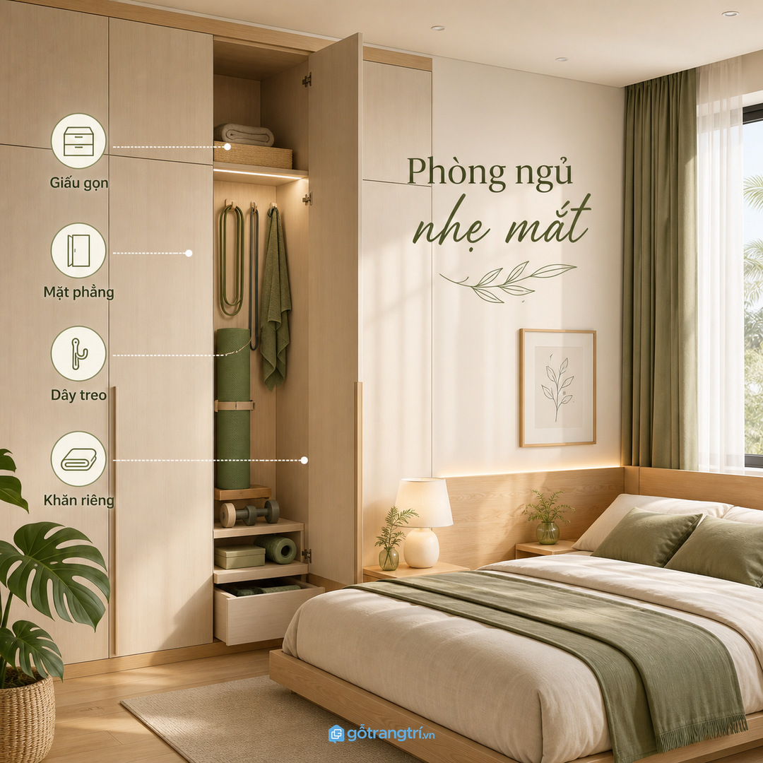 Vật liệu dễ lau và khe thoáng giúp đồ tập nhẹ sạch mùi hơn