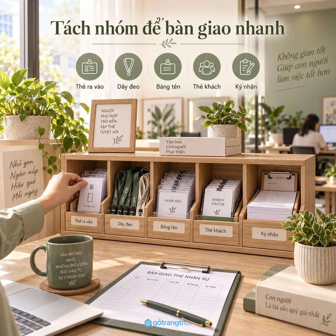 Khay trả thẻ cuối ngày giúp ca sau nhận bàn giao rõ ràng hơn