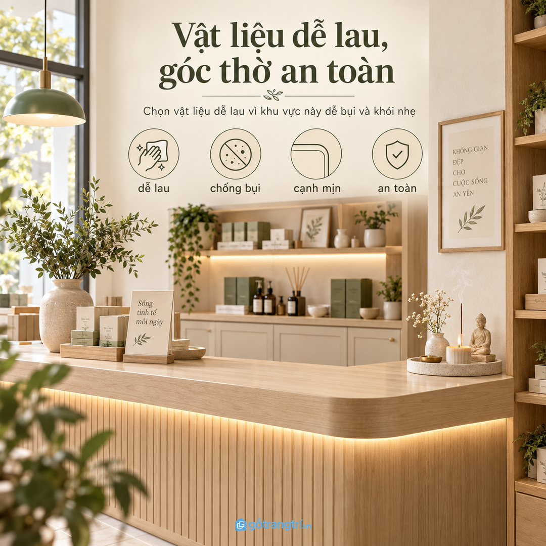 Khoang kín giúp đồ giấy và vật phẩm nhỏ bớt bụi ẩm