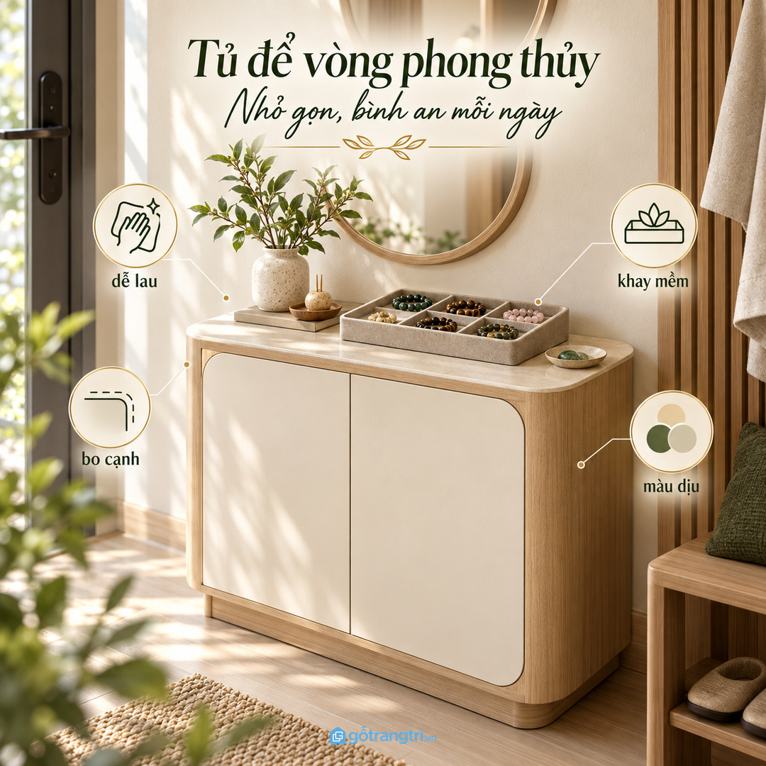 Vật liệu dễ lau và khay mềm giúp vòng tay ít xước hơn