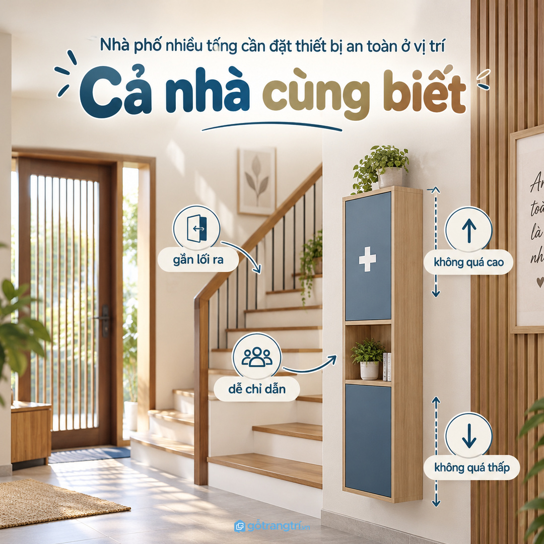 Nhà phố nhiều tầng cần đặt thiết bị ở vị trí cả nhà đều biết