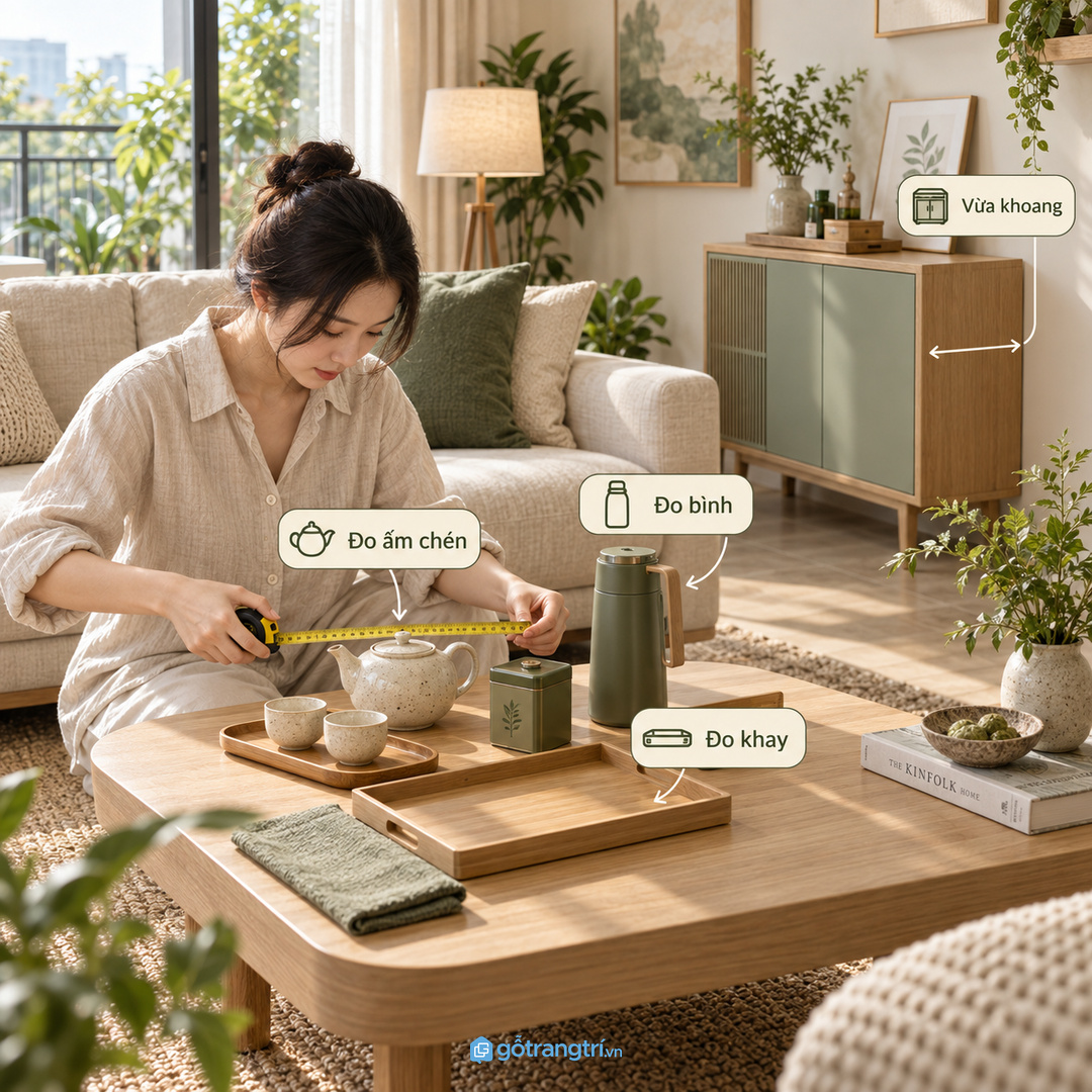 Tủ mỏng màu sáng giúp phòng khách nhỏ vẫn thoáng và gọn
