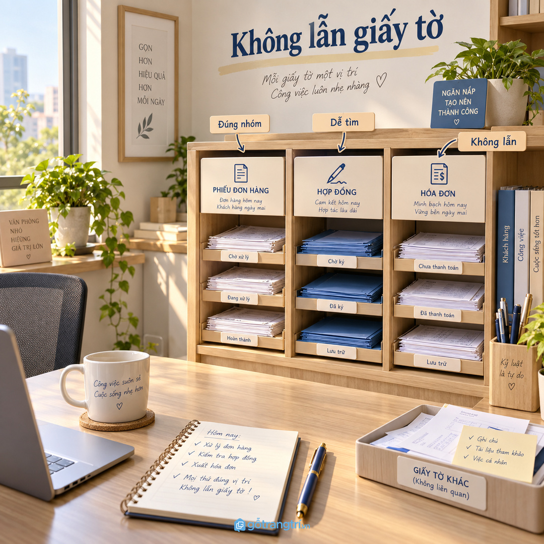 Showroom tư vấn cần khu đơn hàng gọn để khách thấy chuyên nghiệp