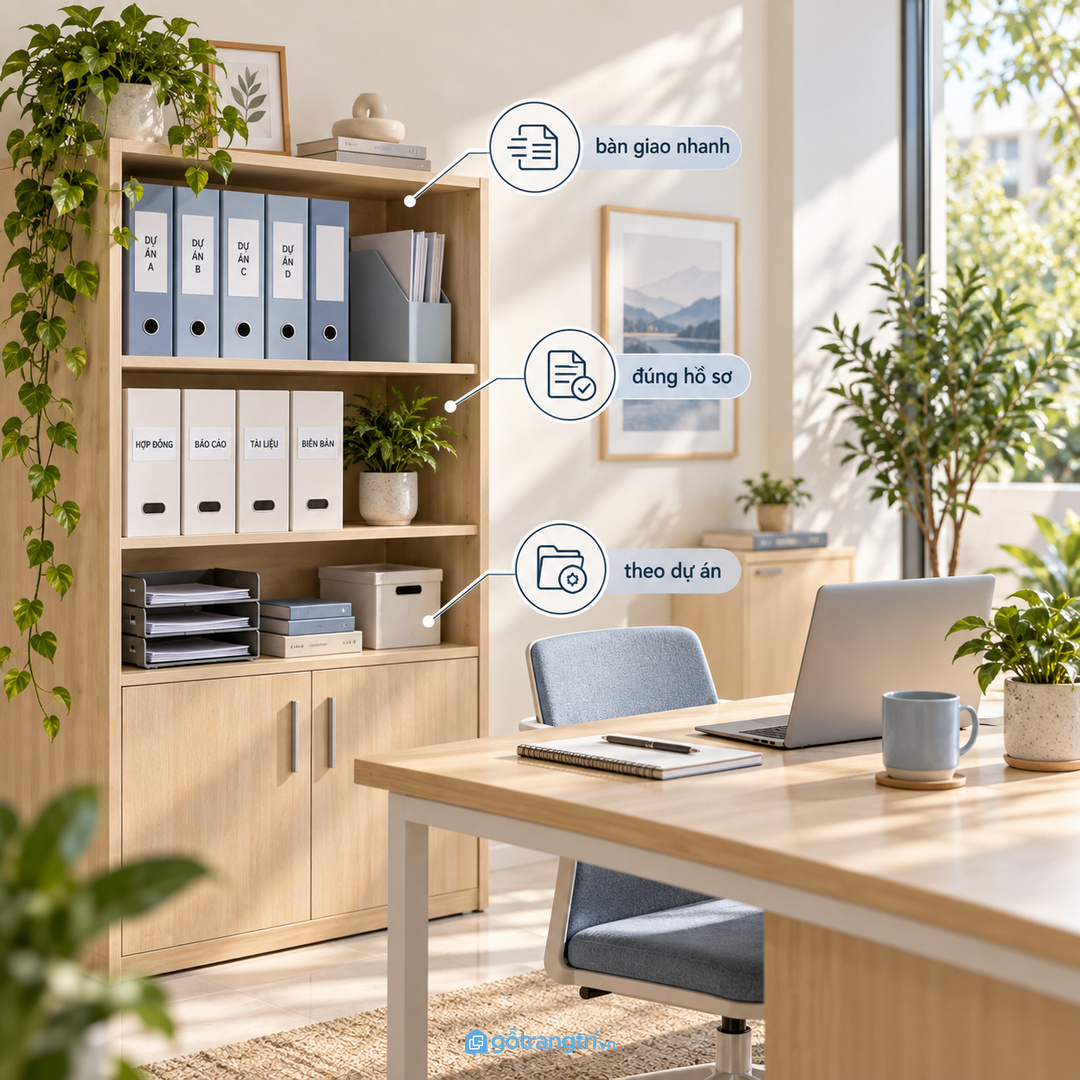 Showroom tư vấn cần khoang mẫu vật liệu và hồ sơ khách tách rõ